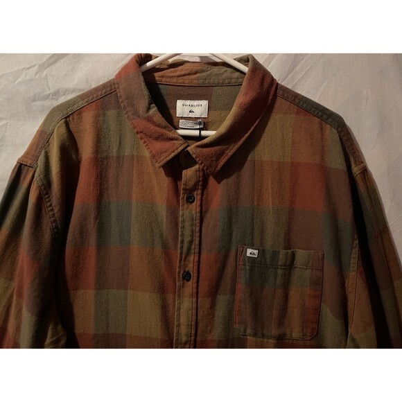 NWT QUICKSILVER Motherfly Flannel Multi Colr Button Down Plaid Shirt Shacket XXL - Picture 3 of 10
